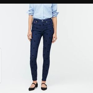 J.crew polka dot toothpick jeans 26T tall